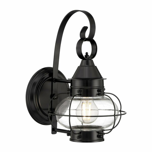 Norwell Cottage Onion Outdoor Wall Light - Black with Clear Glass 1323-BL-CL